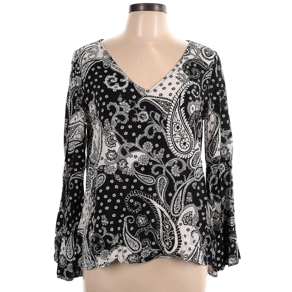 EXPRESS Paisley Bell Sleeve Top - XS